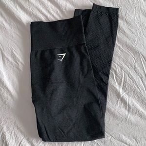 WORN VITAL SEAMLESS BLACK MARL GYMSHARK LEGGINGS